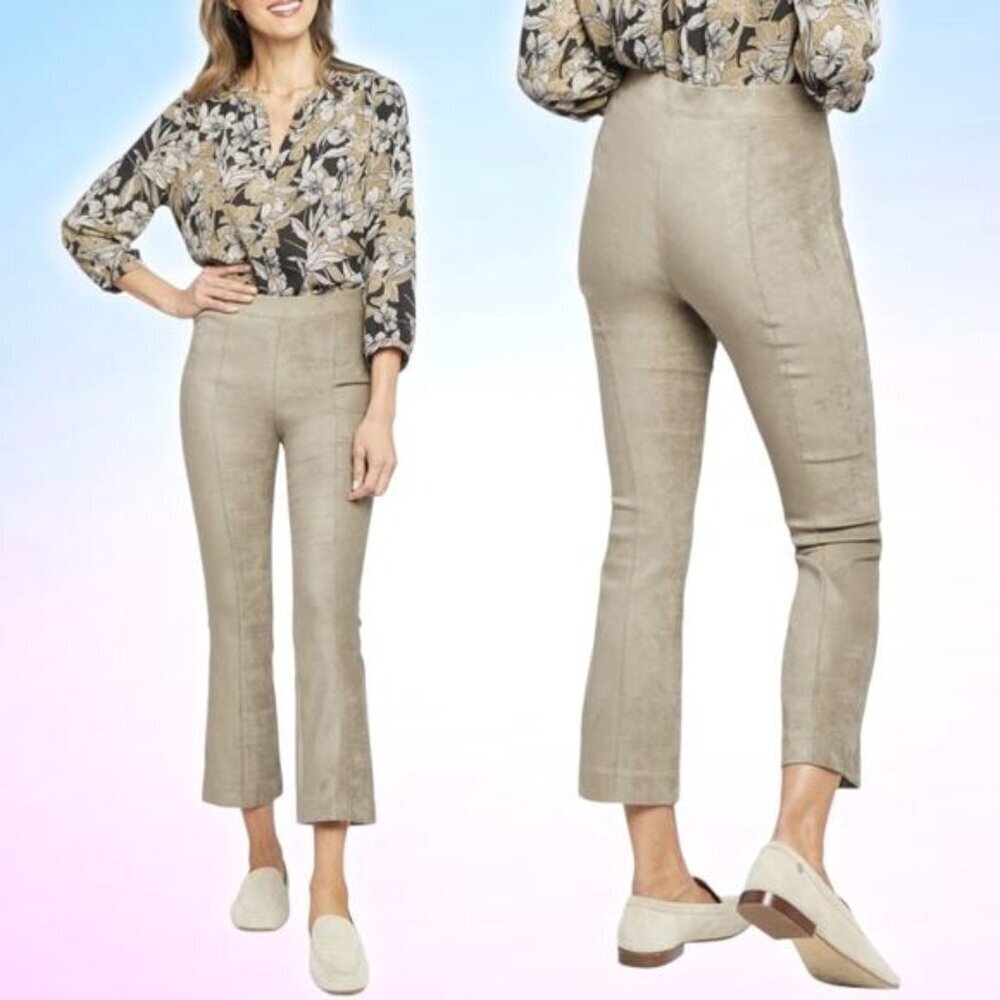 NWT NYDJ Suede Pull On Slim Bootcut Pant Sz 18 Saddlewood